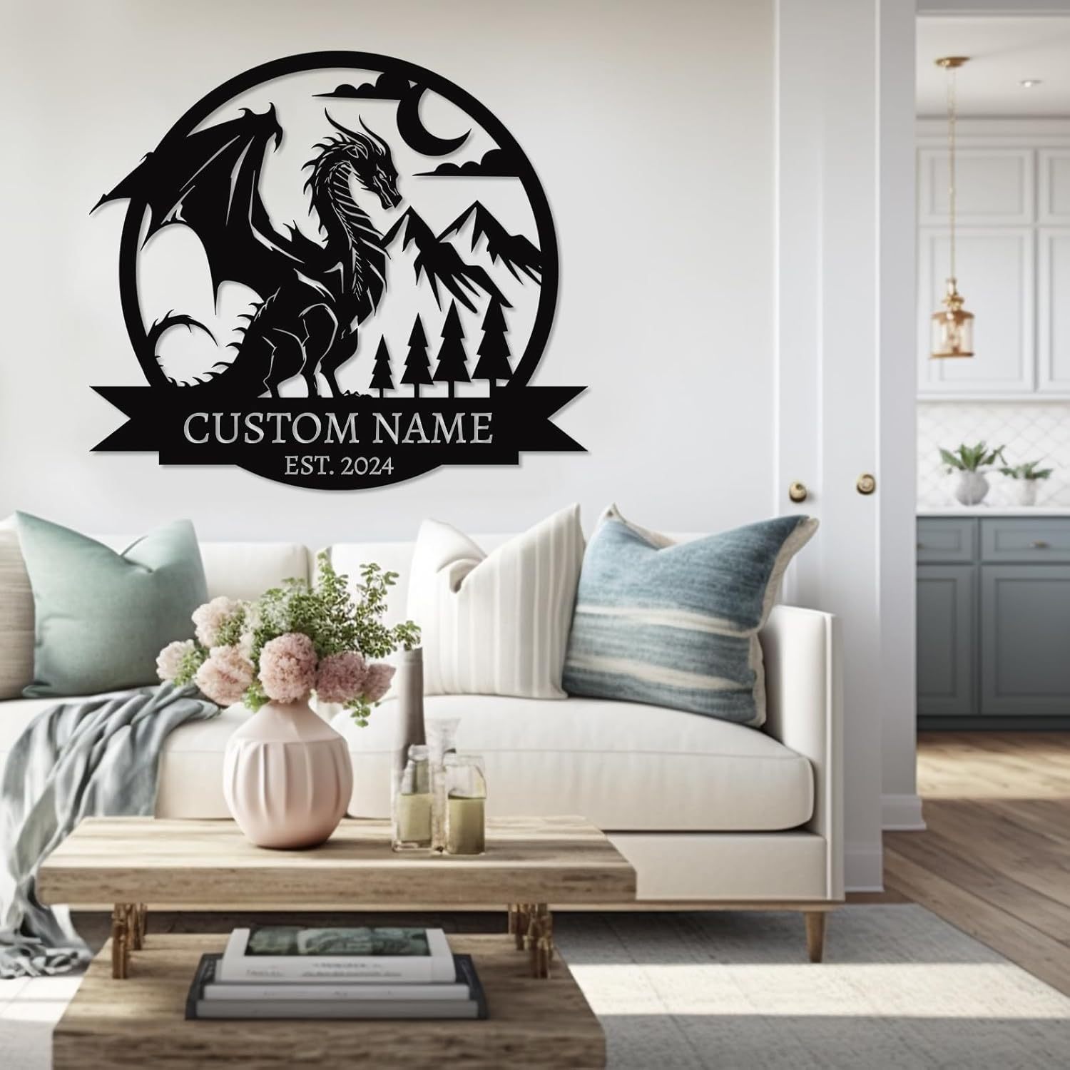 Custom Dragons Metal Signs, Personalized Evil Dragons Signs, Dragon Metal Wall Decor, Dragon Lover's Gifts, Last Name Sign, Home Decor
