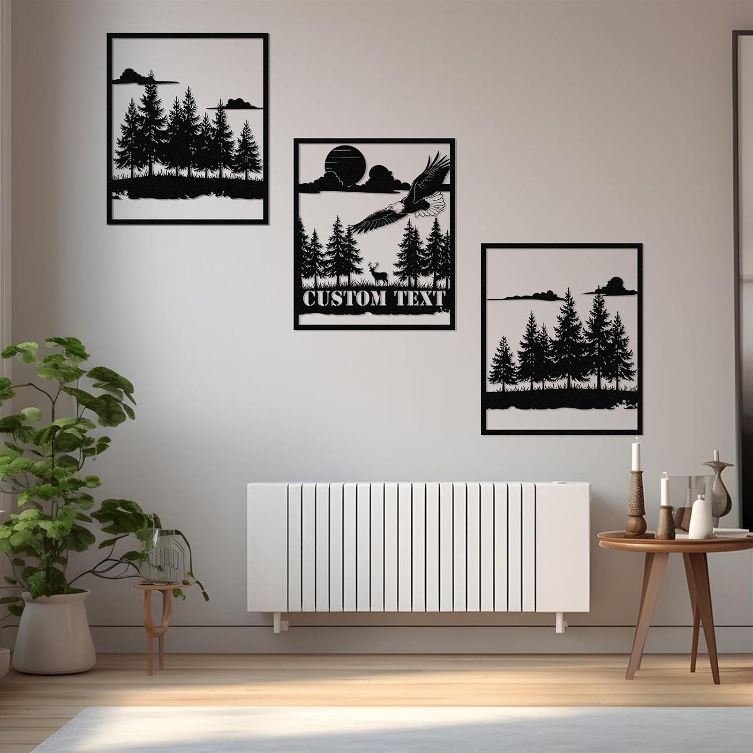  Personalized Metal Wall Art Decor, 3 Pcs Metal Signs, Tree of Life Wall Art, Family Tree Wall Sculptures, Custom Name Sign Gifts for Home Bedroom Living Room Color01