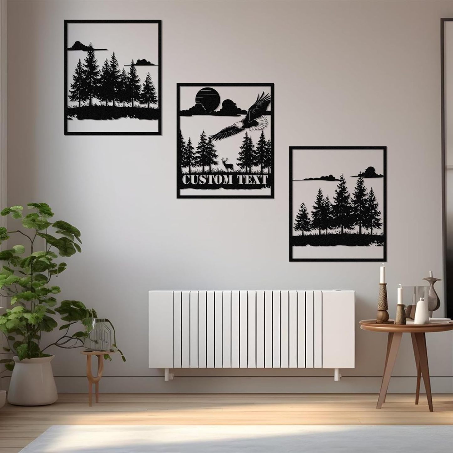  Personalized Metal Wall Art Decor, 3 Pcs Metal Signs, Tree of Life Wall Art, Family Tree Wall Sculptures, Custom Name Sign Gifts for Home Bedroom Living Room Color01