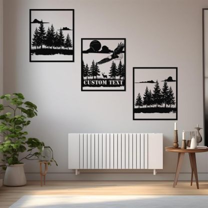  Personalized Metal Wall Art Decor, 3 Pcs Metal Signs, Tree of Life Wall Art, Family Tree Wall Sculptures, Custom Name Sign Gifts for Home Bedroom Living Room Color01