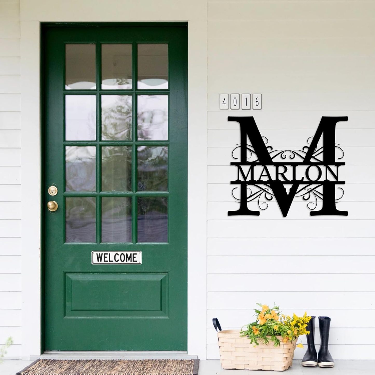 Custom Metal Name Signs, Split Letter Family Sign, Monogram Metal Wall Art, Housewarming Gifts-MetalsignX