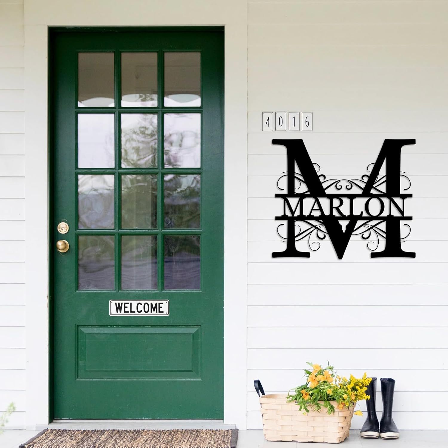 Custom Metal Name Signs, Split Letter Family Sign, Monogram Metal Wall Art, Housewarming Gifts-MetalsignX