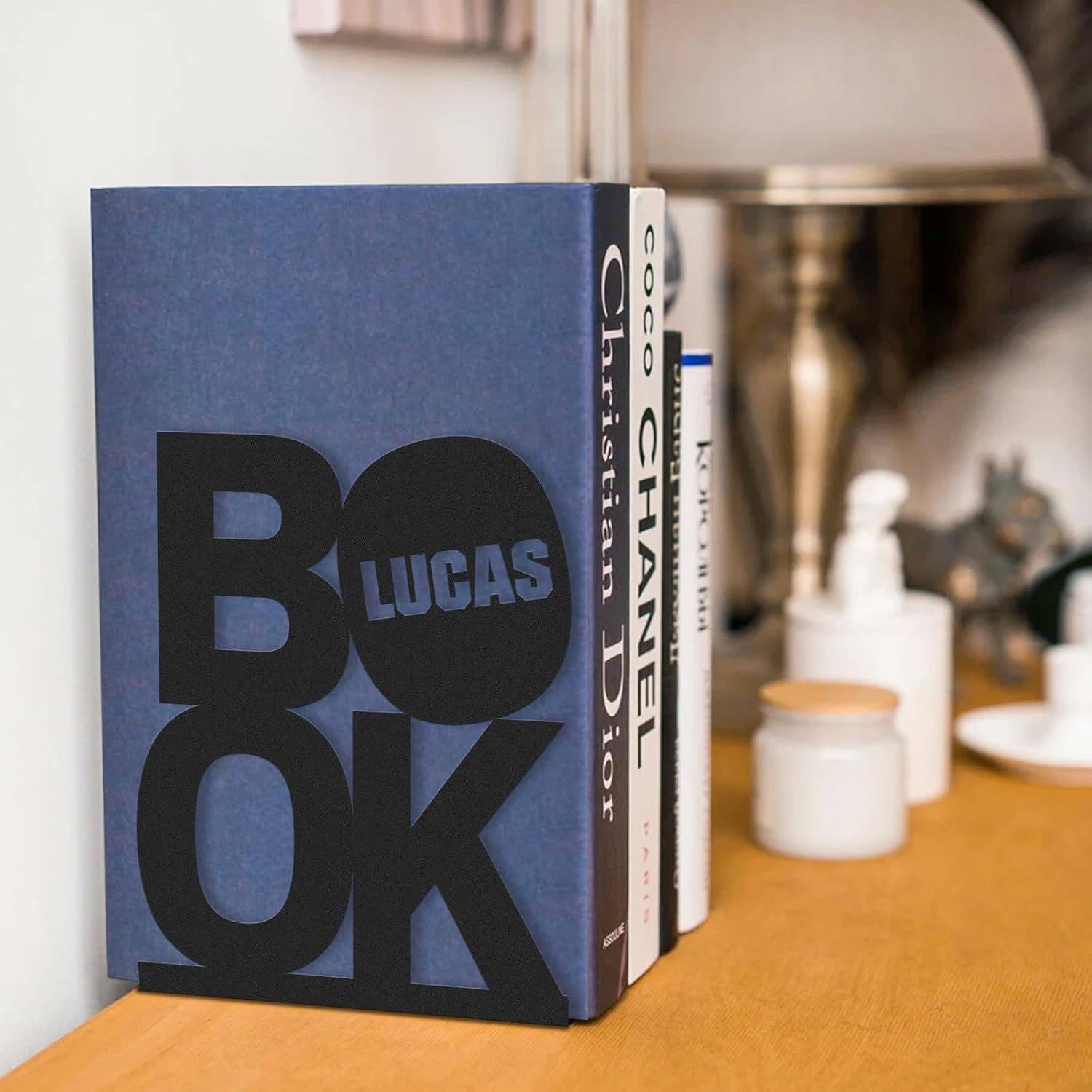 Custom Deer Metal Book Ends, Forest Theme Bookends for Shelves Decorative, Heavy Duty Bookend Stopper, Deer Cabin Decor, Book Organizer for Desk, Black Book Holders for Home Office, Hunter Gifts