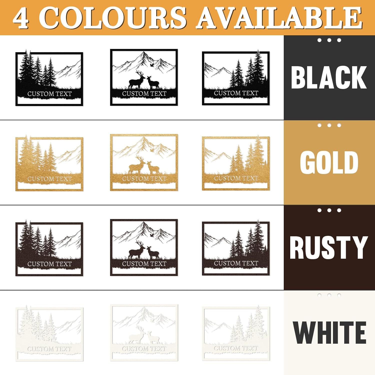  Personalized Metal Wall Art Decor, 3 Pcs Metal Signs, Tree of Life Wall Art, Family Tree Wall Sculptures, Custom Name Sign Gifts for Home Bedroom Living Room Color01