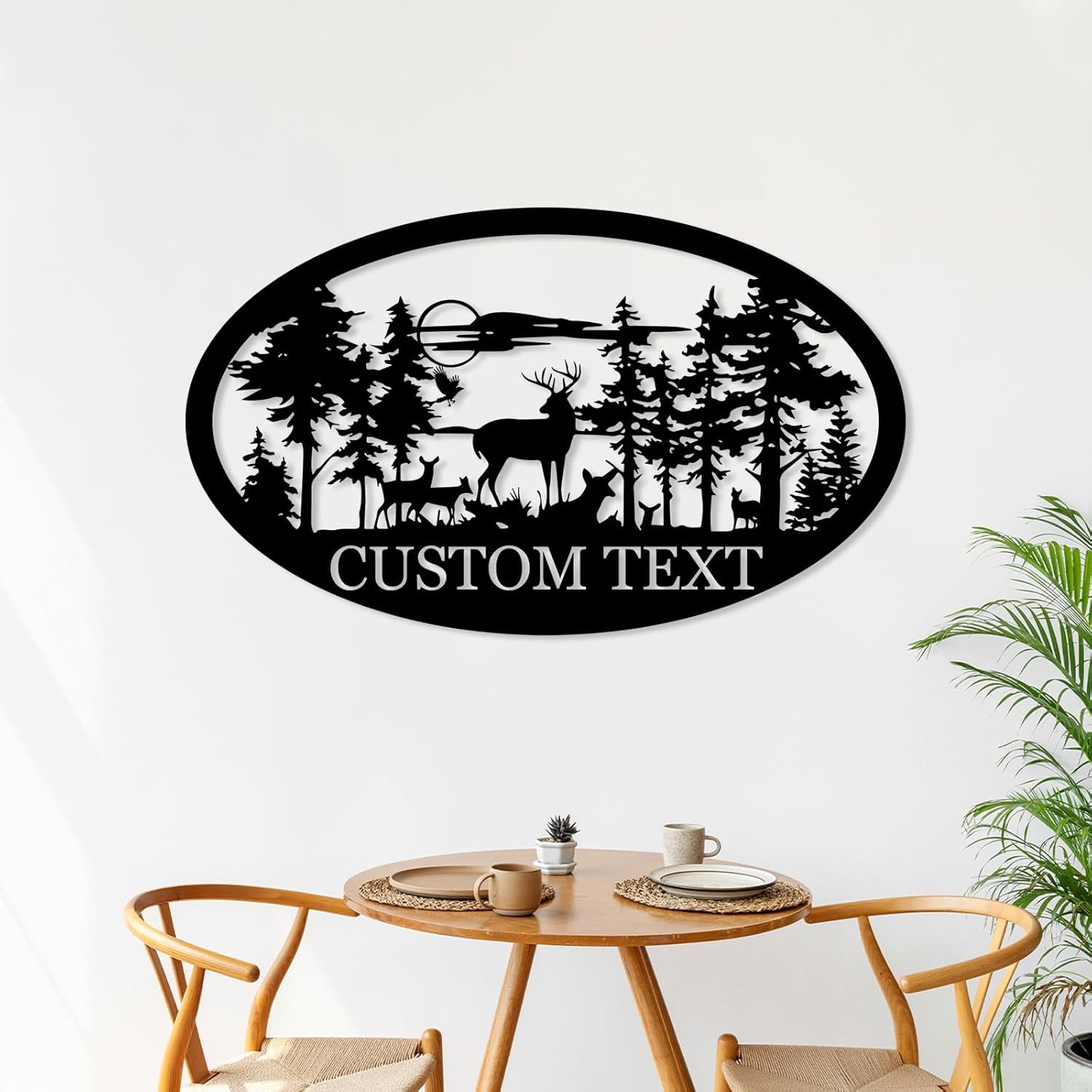 Personalized Deer Metal Cabin Sign, Custom Buck Hunter Gift, Family Name & Monogram Sign, Outdoor Hunting Porch Decor, Gift for Him-MetalsignX