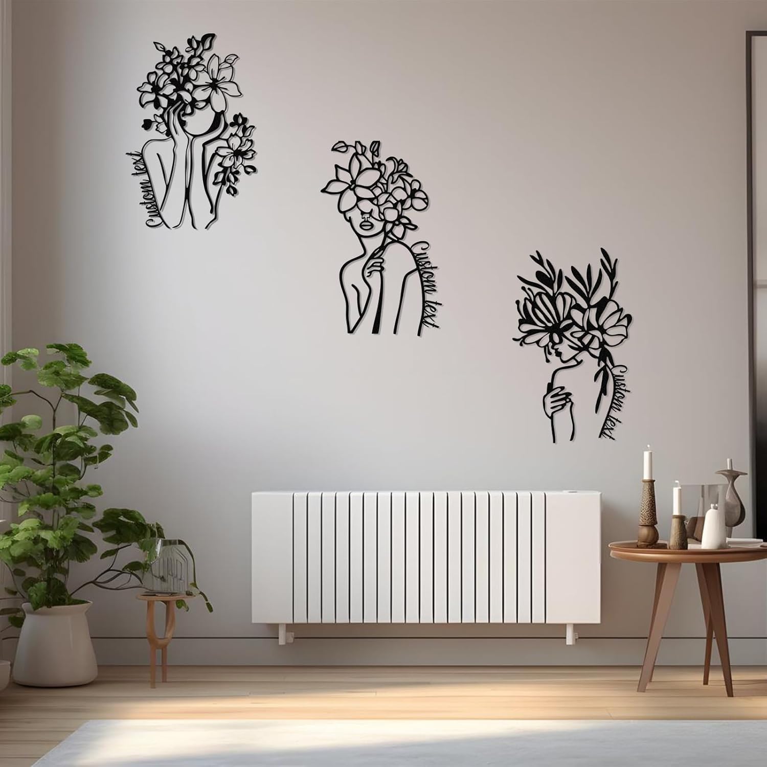  Personalized Metal Wall Art Decor, 3 Pcs Metal Signs, Tree of Life Wall Art, Family Tree Wall Sculptures, Custom Name Sign Gifts for Home Bedroom Living Room Color01