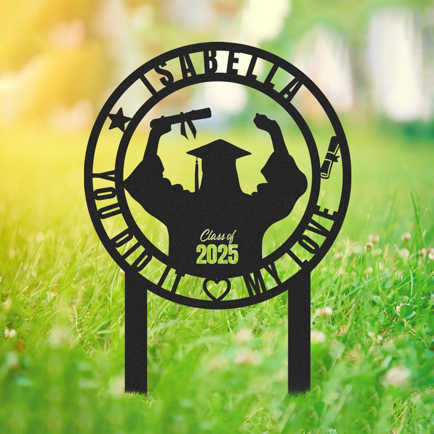  Custom Graduation Decorations Yard Sign, Senior Yard Signs Class of 2025, Custom Signs Outdoor Metal, Yard Sign Stakes Metal, Grad Gifts, Graduate Decorations for College High School