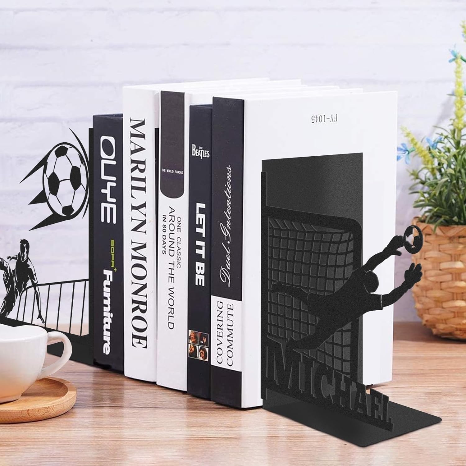 Custom Deer Metal Book Ends, Forest Theme Bookends for Shelves Decorative, Heavy Duty Bookend Stopper, Deer Cabin Decor, Book Organizer for Desk, Black Book Holders for Home Office, Hunter Gifts