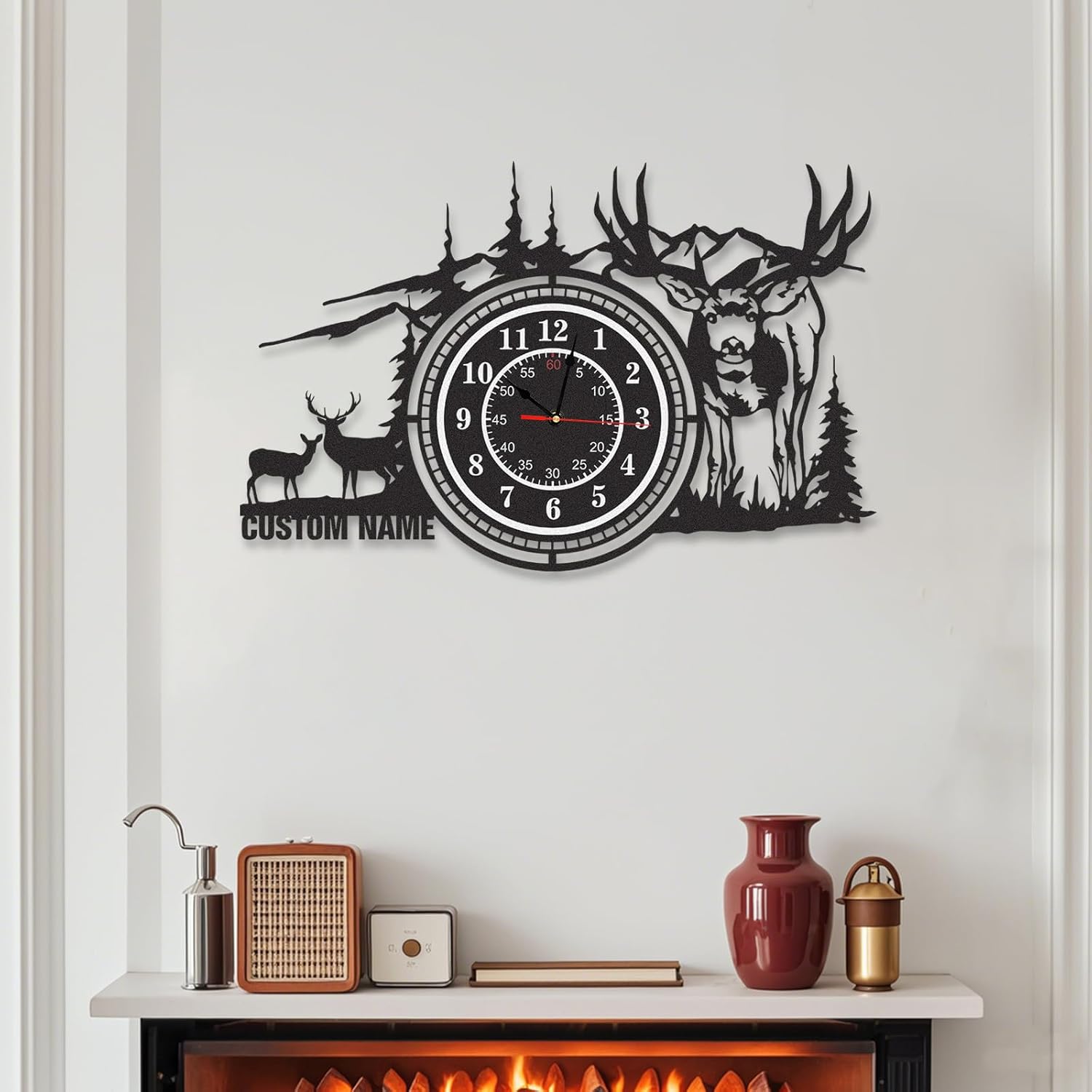 Personalized Large Outdoor Clock, Custom Motorcycle Wall Clock with Na