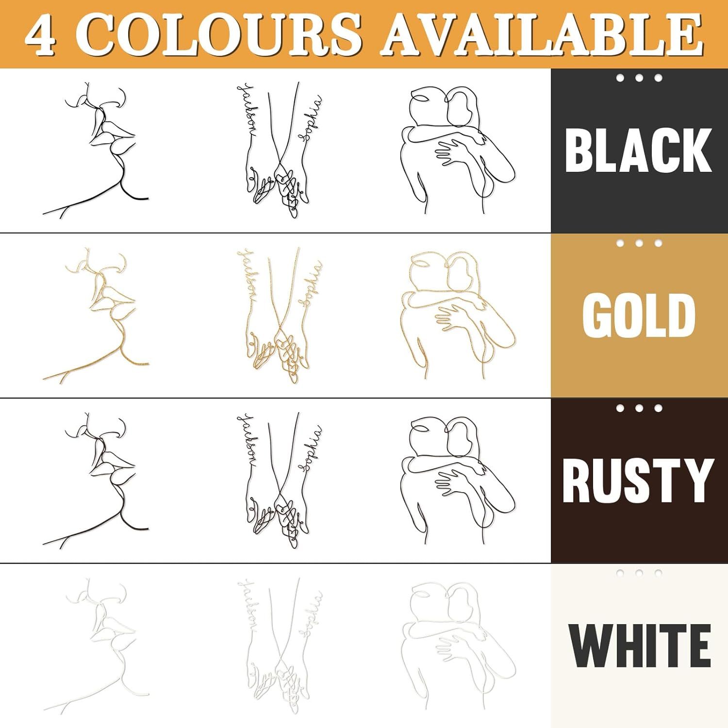  Personalized Metal Wall Art Decor, 3 Pcs Metal Signs, Tree of Life Wall Art, Family Tree Wall Sculptures, Custom Name Sign Gifts for Home Bedroom Living Room Color01