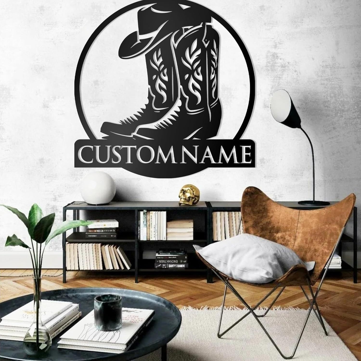 Personalized Western Wall Decor Metal Signs, Rustic Cowboy Couple Silhouette, Cowboy Metal Name Sign Customized, Vintage Howdy Wall Art Gifts for Home Bedroom Speakeasy Decor Color01