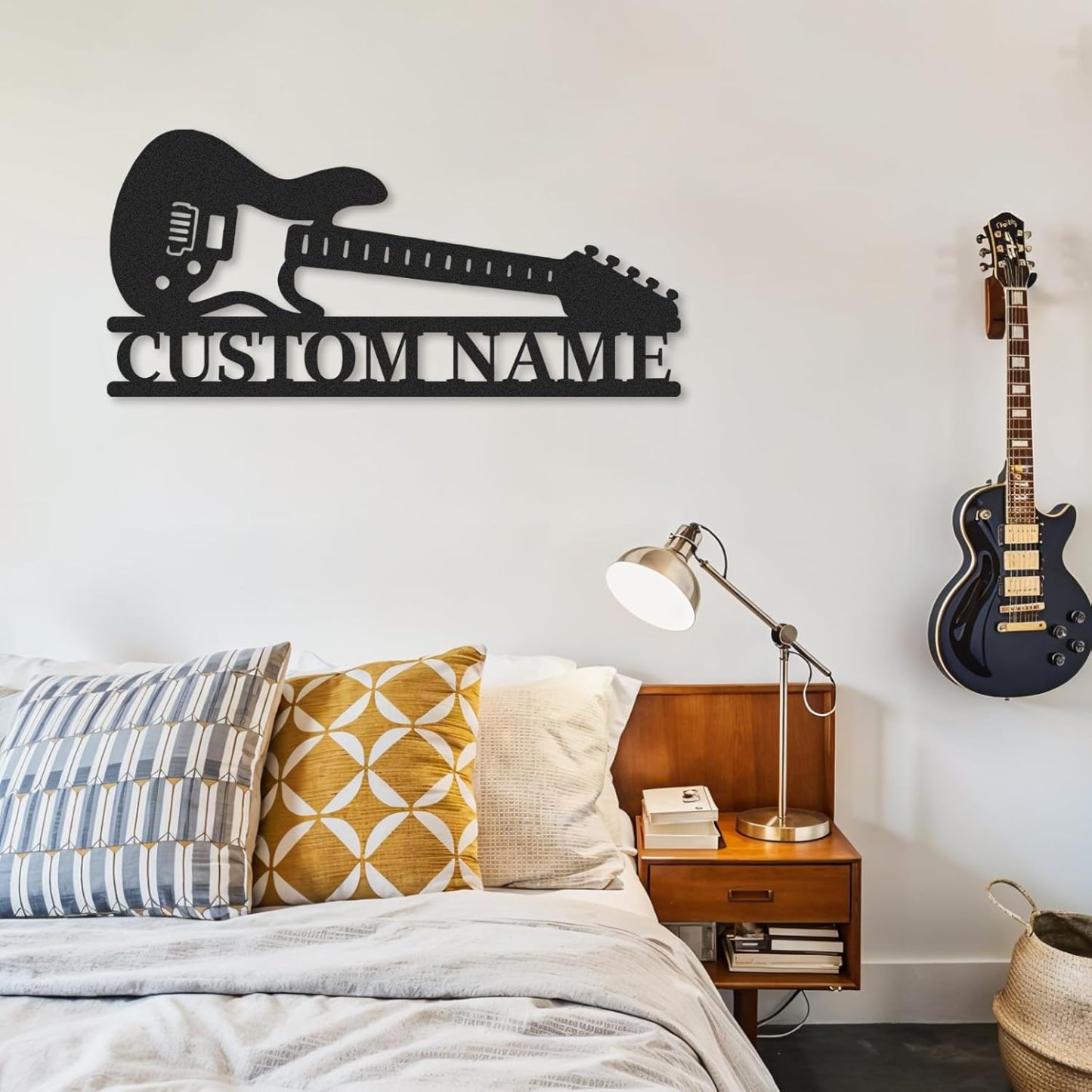 Personalized Guitar Metal Sign, Metal Signs Customized, Musical Note Wall Decor, Funny Music Wall Art, Custom Name Music Sign for Indoor & Outdoor Decorations, Gifts for Musicians, Home Decor
