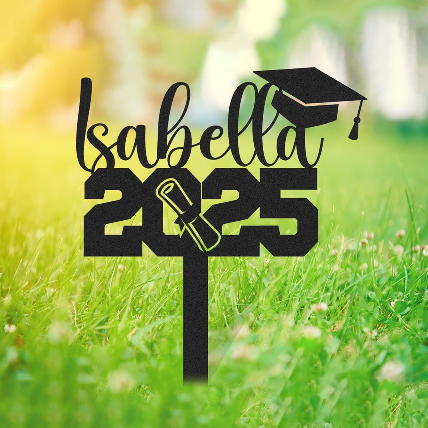  Custom Graduation Decorations Yard Sign, Senior Yard Signs Class of 2025, Custom Signs Outdoor Metal, Yard Sign Stakes Metal, Grad Gifts, Graduate Decorations for College High School