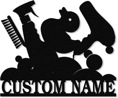 Personalized Bathroom Metal Sign, Farmhouse Bathroom Decor Wall Art, Custom Name Funny Bathroom Sign with Feces Design, Modern Hanging Decor for Home Washroom, Housewarming Gifts Color02