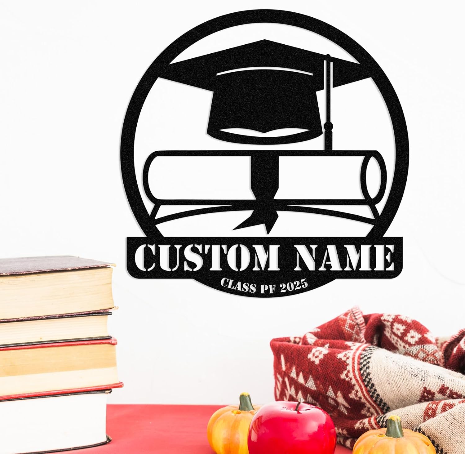 Personalized Name Graduation Gifts, Graduation Metal Signs Customized, Class of 2025 Decorations, Custom Metal Name Sign Wall Art for Home Room Decor Grad Congrats Party Gift Color01