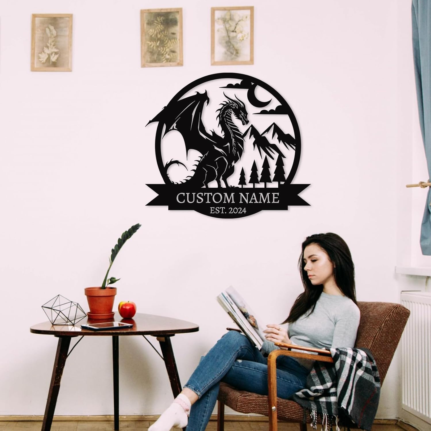 Custom Dragons Metal Signs, Personalized Evil Dragons Signs, Dragon Metal Wall Decor, Dragon Lover's Gifts, Last Name Sign, Home Decor