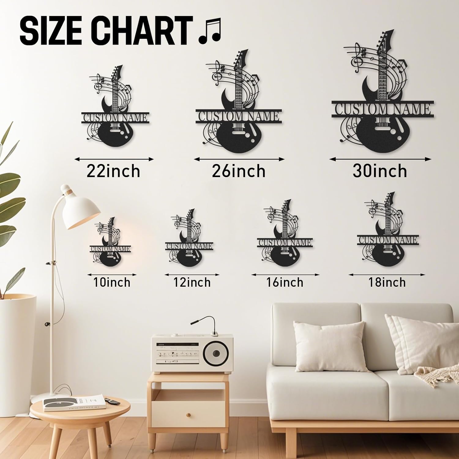 Personalized Guitar Metal Sign, Metal Signs Customized, Musical Note Wall Decor, Funny Music Wall Art, Custom Name Music Sign for Indoor & Outdoor Decorations, Gifts for Musicians, Home Decor