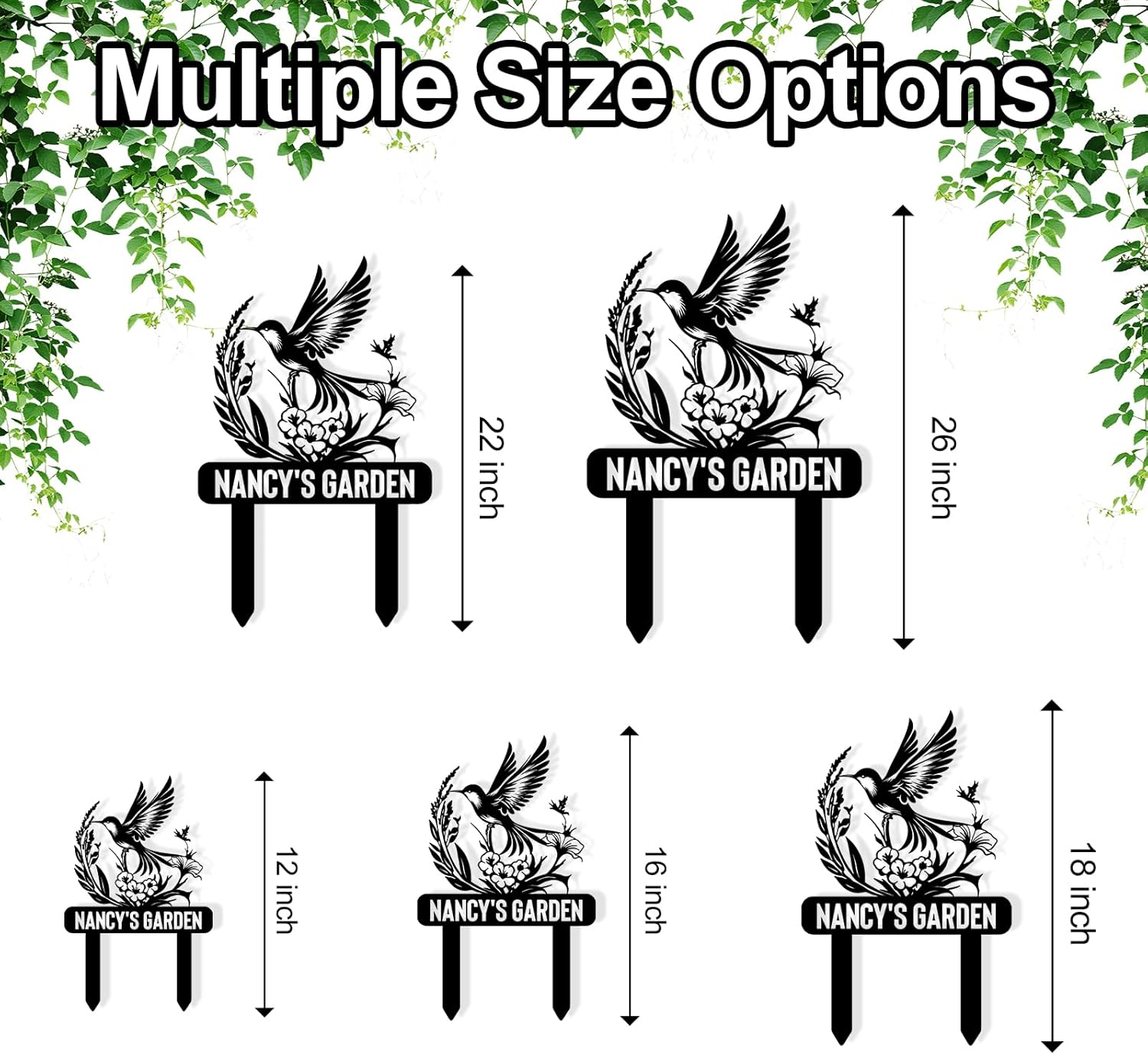 Personalized Garden Sign, Custom Bird Metal Garden Stake Sign, Garden Signs for Outside, Metal Lawn Art, Metal Signs Customized, Garden Signs Decorative Outdoor, Patio Plaque Decor