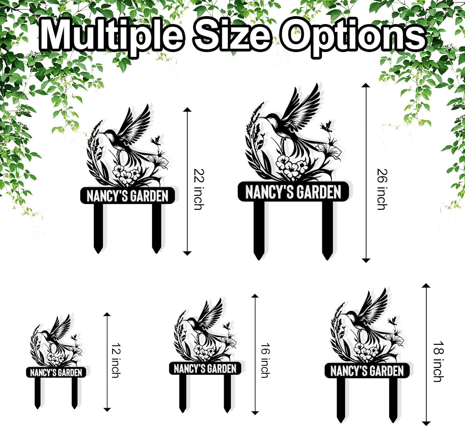 Personalized Garden Sign, Custom Bird Metal Garden Stake Sign, Garden Signs for Outside, Metal Lawn Art, Metal Signs Customized, Garden Signs Decorative Outdoor, Patio Plaque Decor