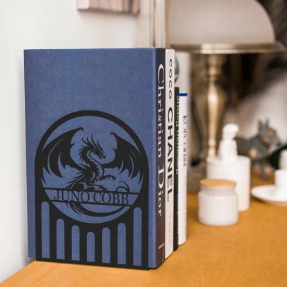 Custom Deer Metal Book Ends, Forest Theme Bookends for Shelves Decorative, Heavy Duty Bookend Stopper, Deer Cabin Decor, Book Organizer for Desk, Black Book Holders for Home Office, Hunter Gifts