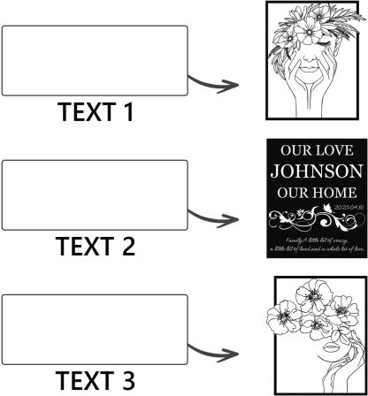  Personalized Metal Wall Art Decor, 3 Pcs Metal Signs, Tree of Life Wall Art, Family Tree Wall Sculptures, Custom Name Sign Gifts for Home Bedroom Living Room Color01