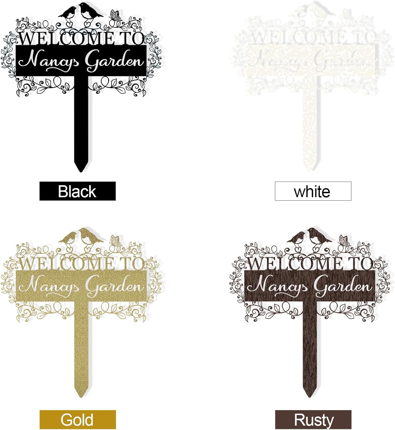 Personalized Garden Sign, Custom Bird Metal Garden Stake Sign, Garden Signs for Outside, Metal Lawn Art, Metal Signs Customized, Garden Signs Decorative Outdoor, Patio Plaque Decor