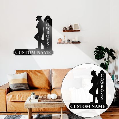 Personalized Cowboy Metal Sign, Custom Metal Name Sign, Vintage Cowboy Wall Decor, Outdoor Metal Art, Metal Signs Customized, Retro Home Decor Wall Art, Cowboy Decor Gift, Patio Decor
