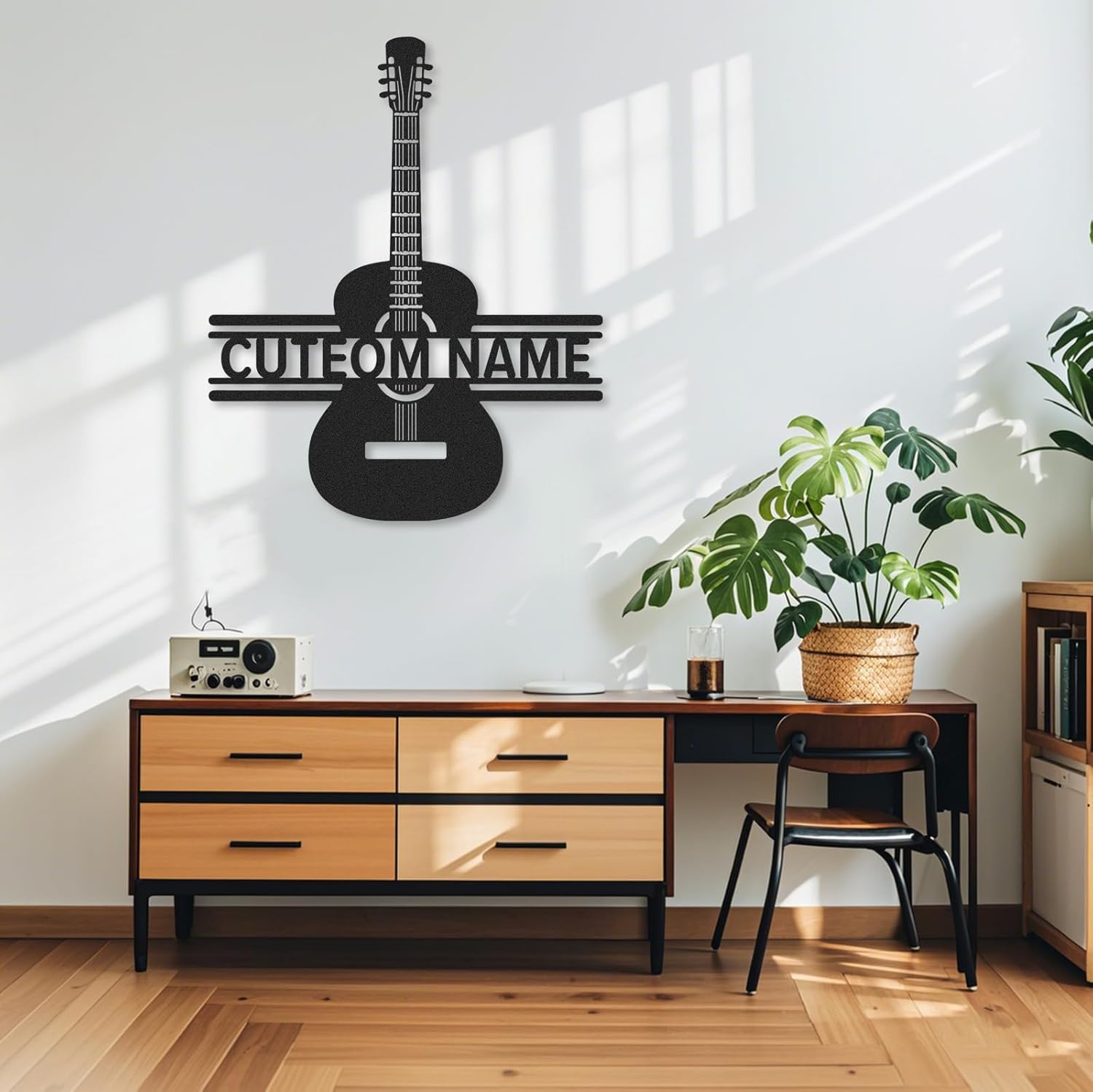 Personalized Guitar Metal Sign, Metal Signs Customized, Musical Note Wall Decor, Funny Music Wall Art, Custom Name Music Sign for Indoor & Outdoor Decorations, Gifts for Musicians, Home Decor