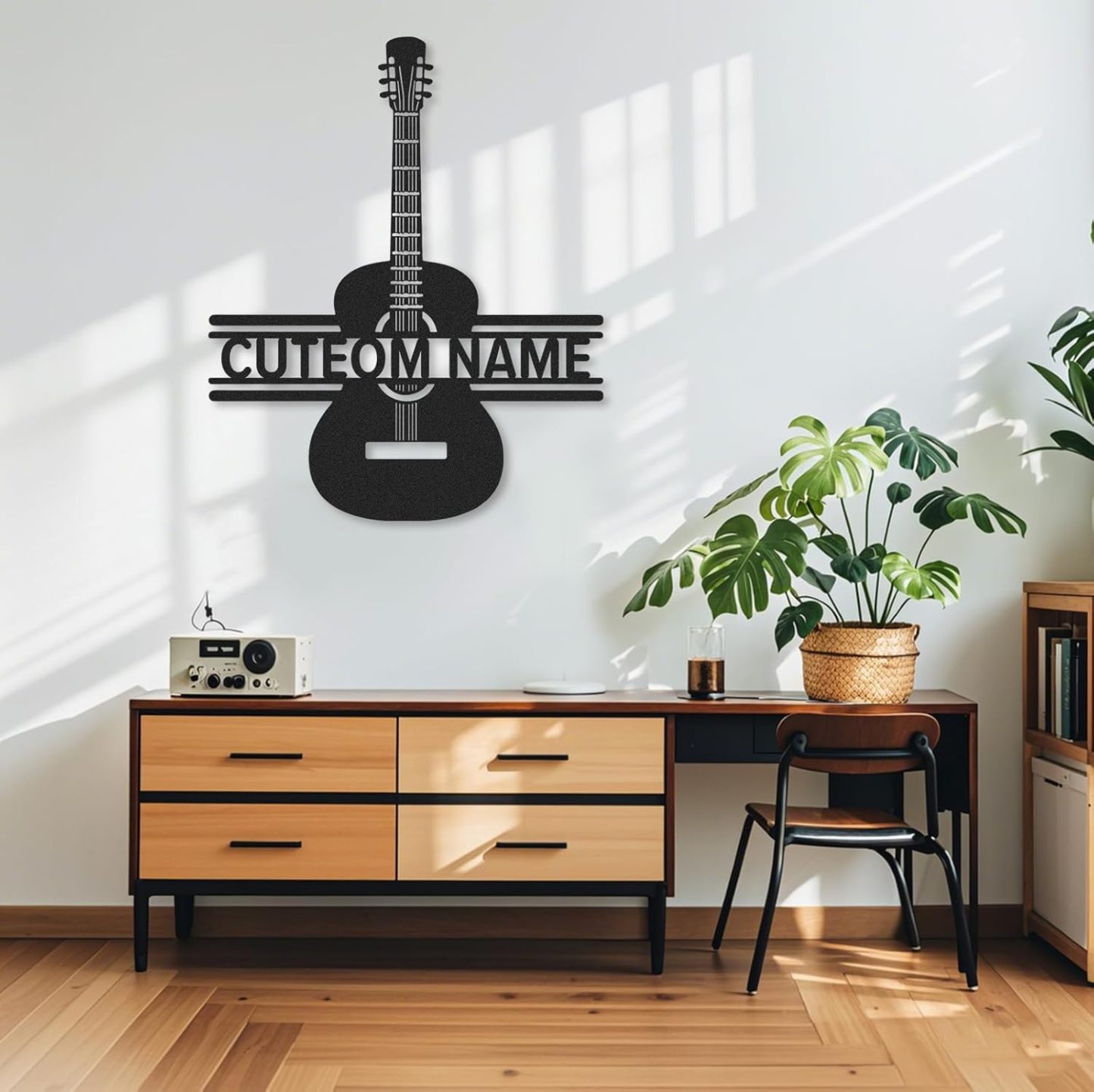 Personalized Guitar Metal Sign, Metal Signs Customized, Musical Note Wall Decor, Funny Music Wall Art, Custom Name Music Sign for Indoor & Outdoor Decorations, Gifts for Musicians, Home Decor