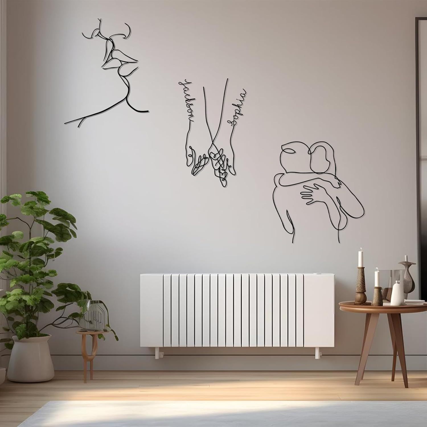  Personalized Metal Wall Art Decor, 3 Pcs Metal Signs, Tree of Life Wall Art, Family Tree Wall Sculptures, Custom Name Sign Gifts for Home Bedroom Living Room Color01