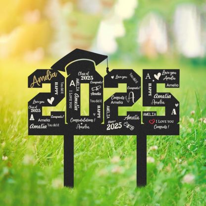 Custom Graduation Decorations Yard Sign, Senior Yard Signs Class of 2025, Custom Signs Outdoor Metal, Yard Sign Stakes Metal, Grad Gifts, Graduate Decorations for College High School