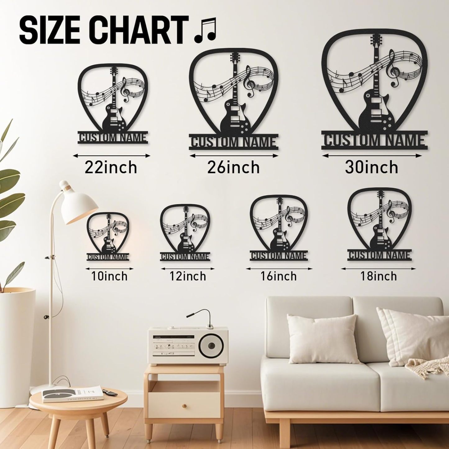 Personalized Guitar Metal Sign, Metal Signs Customized, Musical Note Wall Decor, Funny Music Wall Art, Custom Name Music Sign for Indoor & Outdoor Decorations, Gifts for Musicians, Home Decor