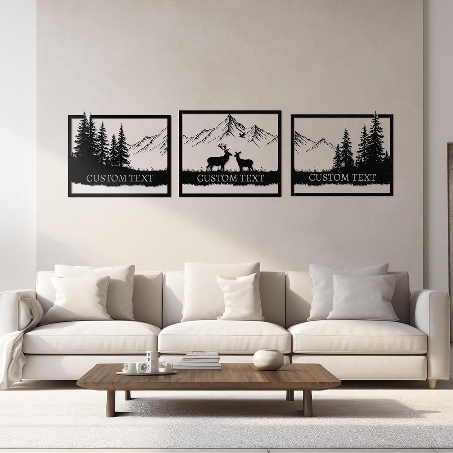  Personalized Metal Wall Art Decor, 3 Pcs Metal Signs, Tree of Life Wall Art, Family Tree Wall Sculptures, Custom Name Sign Gifts for Home Bedroom Living Room Color01