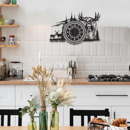 Personalized Large Outdoor Clock, Custom Motorcycle Wall Clock with Name, Modern Metal Wall Art, Battery Operated, Silent Non Ticking Clock for Garage Workshop Farmhouse Man Cave, Gifts for Men