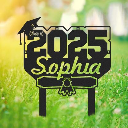  Custom Graduation Decorations Yard Sign, Senior Yard Signs Class of 2025, Custom Signs Outdoor Metal, Yard Sign Stakes Metal, Grad Gifts, Graduate Decorations for College High School