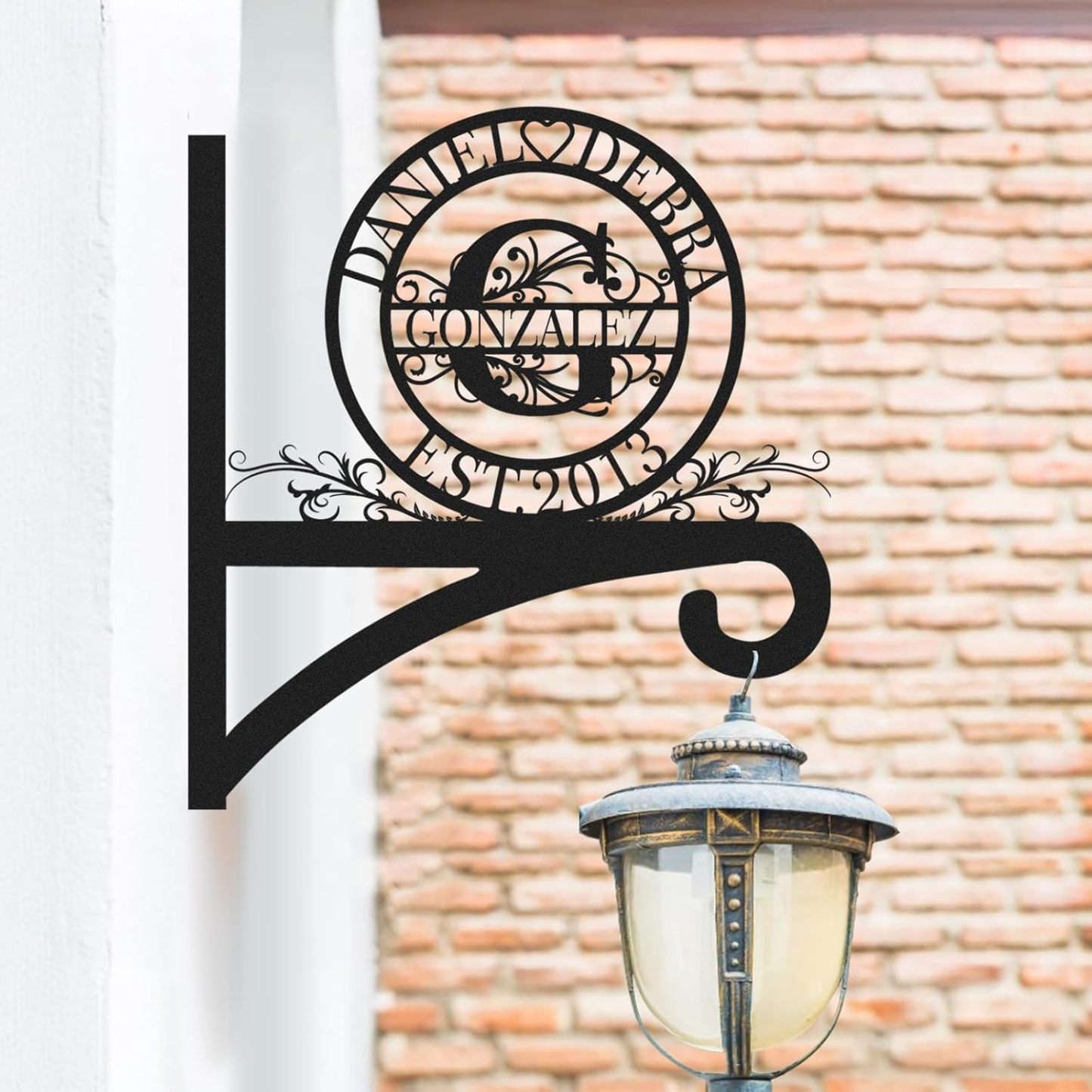 Custom Wall Plant Hanger Indoor and Outdoor, Personalized Name Outdoor Light Hangers-MetalsignX