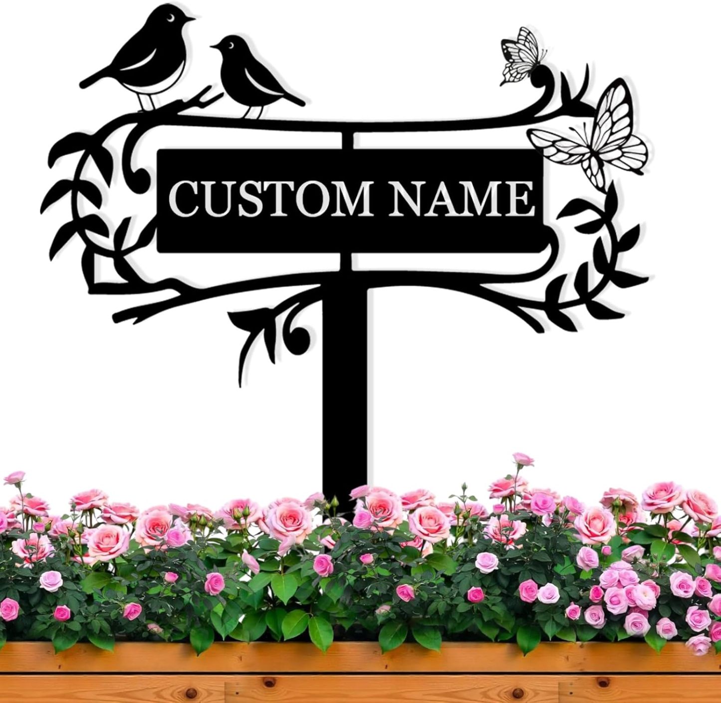 Personalized Garden Sign, Custom Bird Metal Garden Stake Sign, Garden Signs for Outside, Metal Lawn Art, Metal Signs Customized, Garden Signs Decorative Outdoor, Patio Plaque Decor