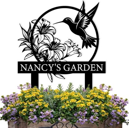 Personalized Garden Sign, Custom Bird Metal Garden Stake Sign, Garden Signs for Outside, Metal Lawn Art, Metal Signs Customized, Garden Signs Decorative Outdoor, Patio Plaque Decor