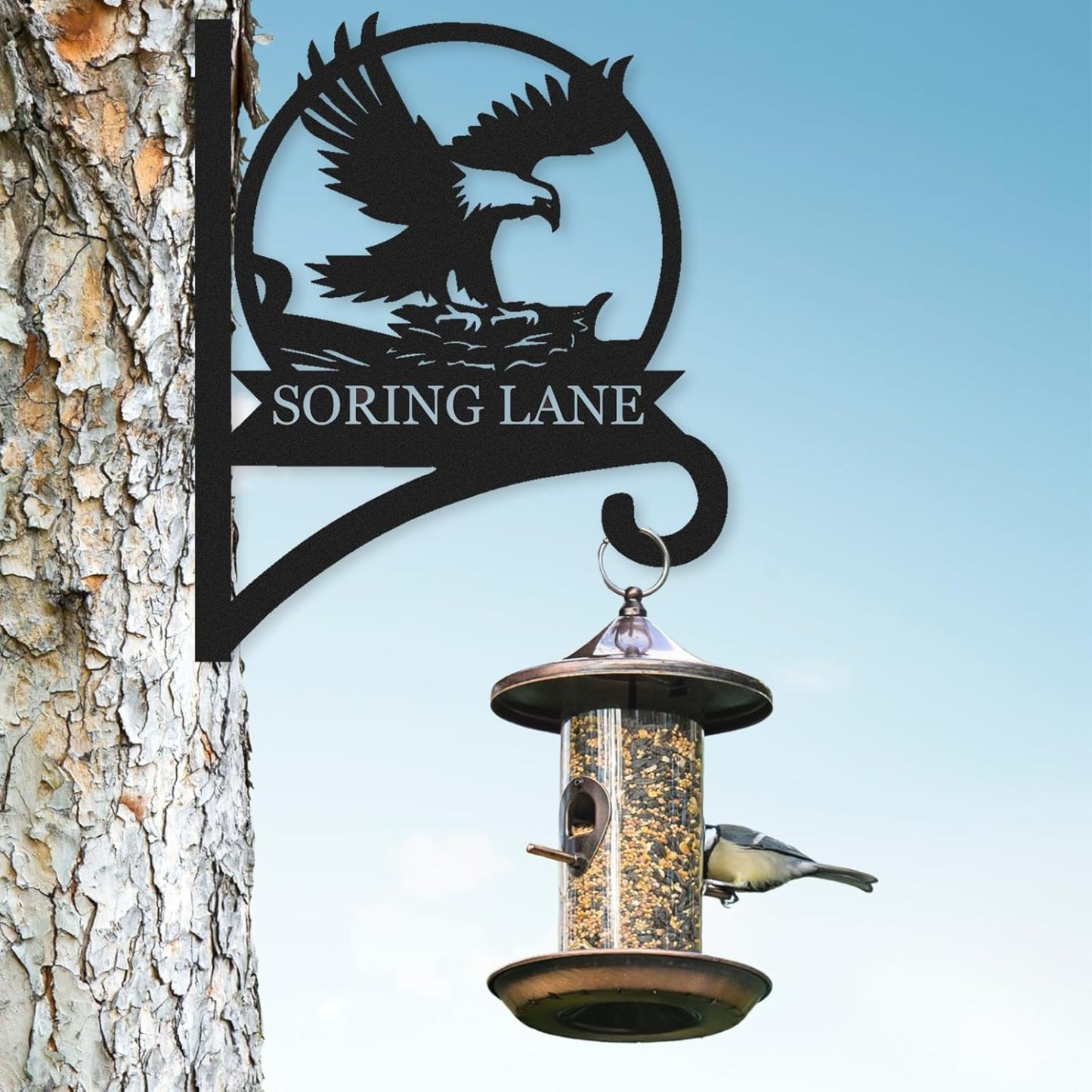 Personalized Eagle Hanging Plant Bracket, Customizable Decorative Wall Plant Hanger Indoor Outdoor-MetalsignX