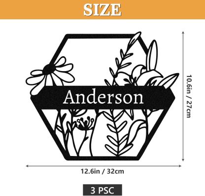  Personalized Metal Wall Art Decor, 3 Pcs Metal Signs, Tree of Life Wall Art, Family Tree Wall Sculptures, Custom Name Sign Gifts for Home Bedroom Living Room Color01