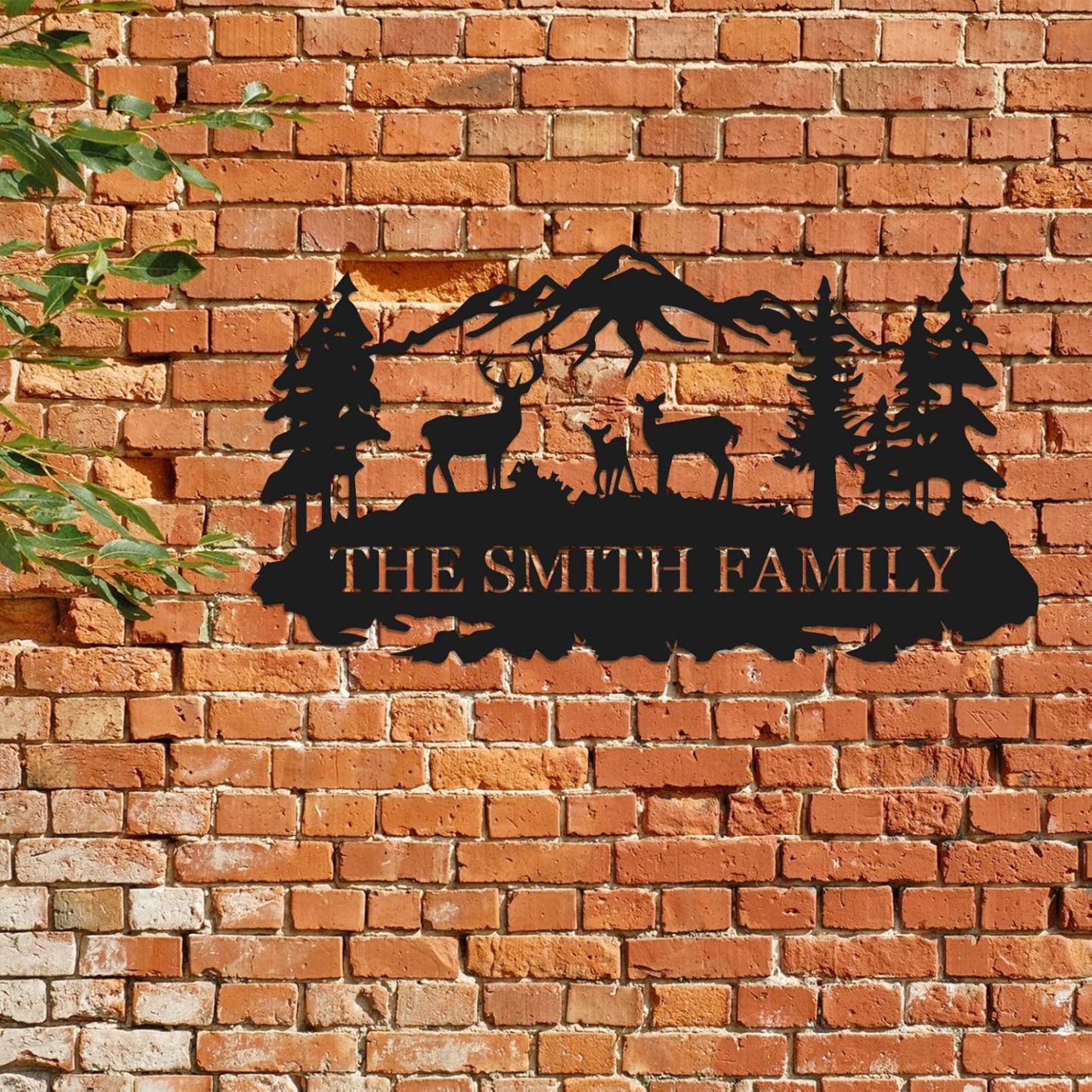 Personalized Deer Metal Cabin Sign, Custom Rustic Outdoor Decor for Cabins and Homes | Unique Cabin Wall Art-MetalsignX