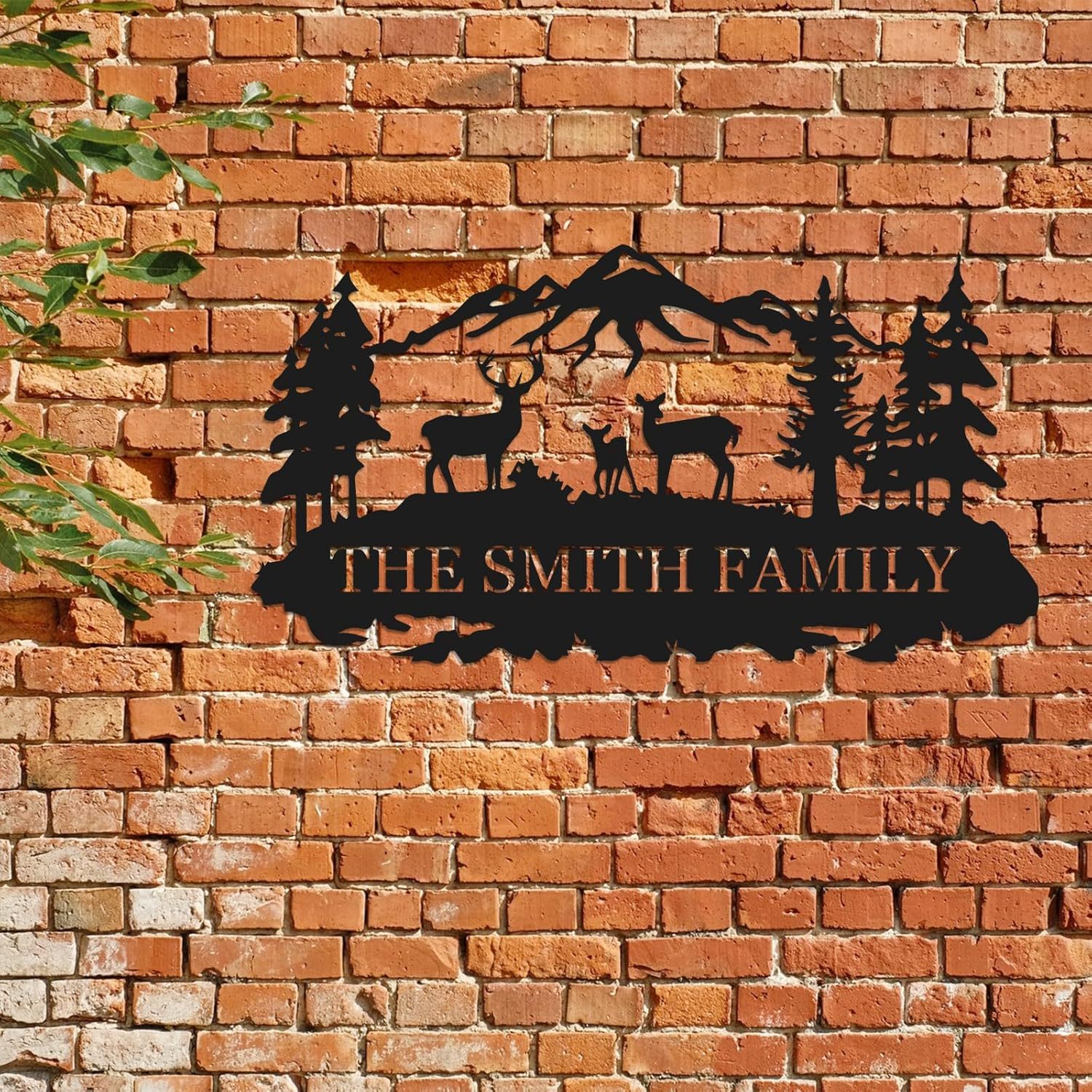 Personalized Deer Metal Cabin Sign, Custom Rustic Outdoor Decor for Cabins and Homes | Unique Cabin Wall Art-MetalsignX