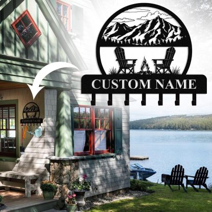 Personalized Key Holder for Wall, Custom Camping Wall Key Hooks with Name-MetalsignX