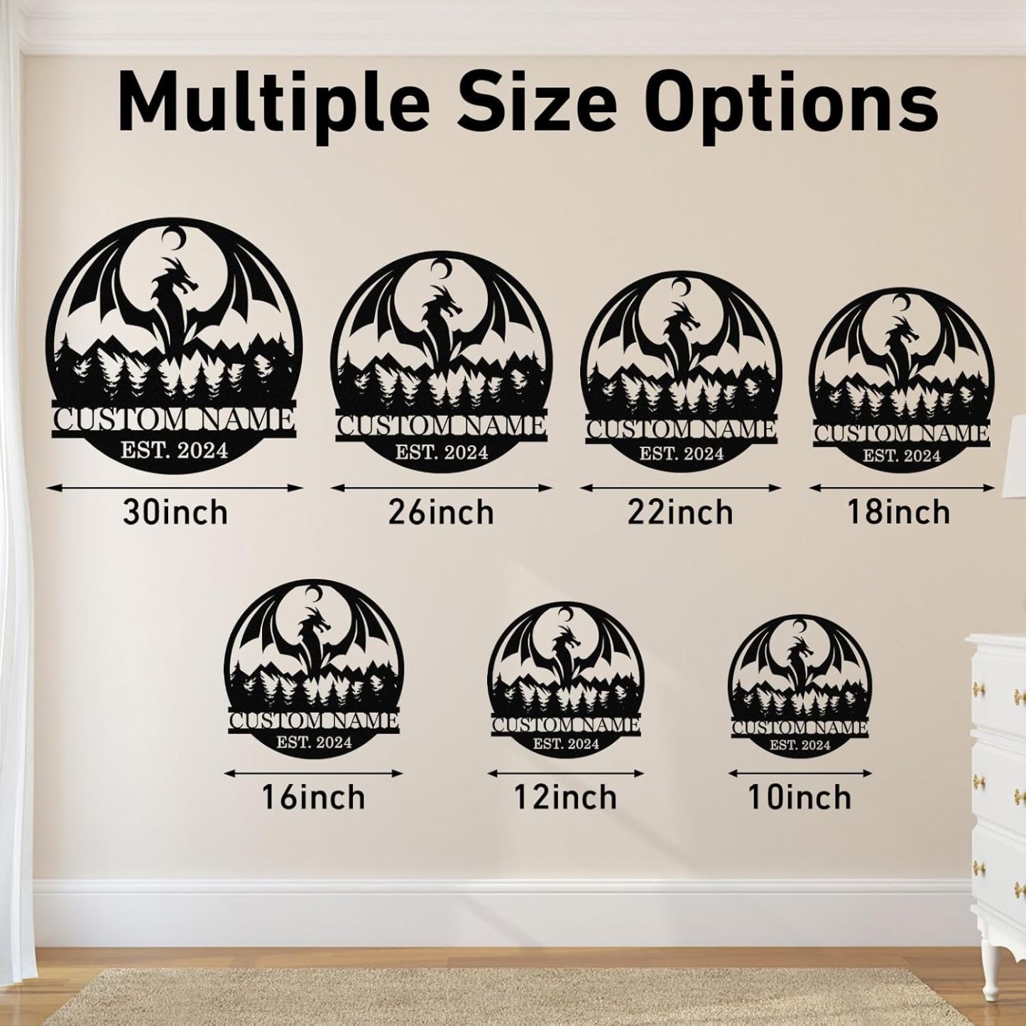 Custom Iron Animal Signs - Personalized Metal Wall Decor with Dragon, Bear, Fox & More-MetalsignX