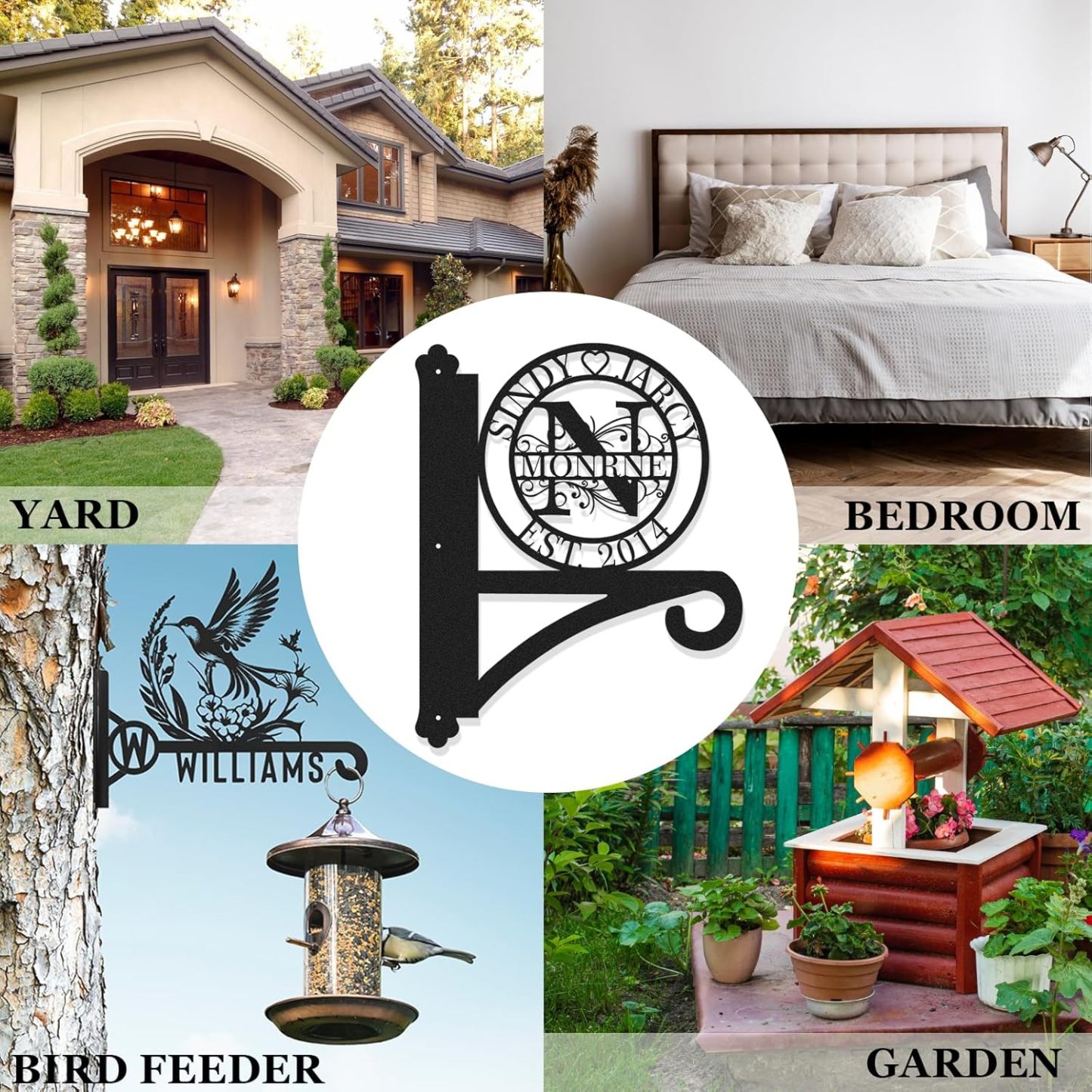 Custom Metal Plant Hanger Decorative Wall, Personalized Name Hooks for Hanging Plant Bracket-MetalsignX