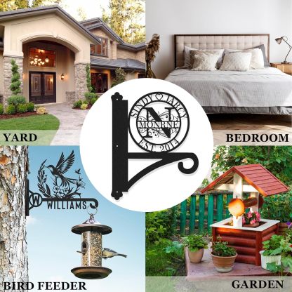 Custom Metal Plant Hanger Decorative Wall, Personalized Name Hooks for Hanging Plant Bracket-MetalsignX