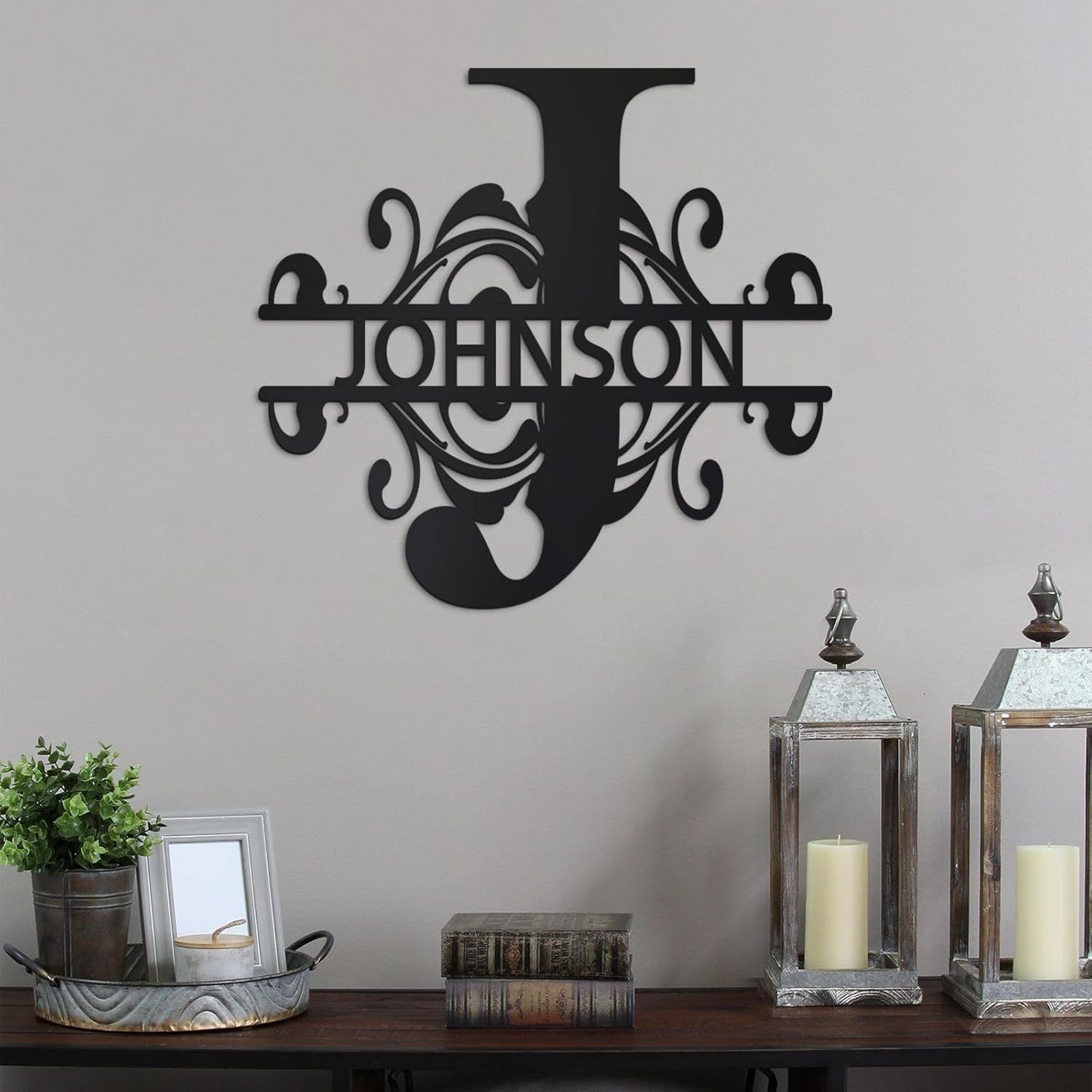 Metal Name Sign, Split Letter Monogram,  Couple/Housewarming/Wedding Gift-MetalsignX