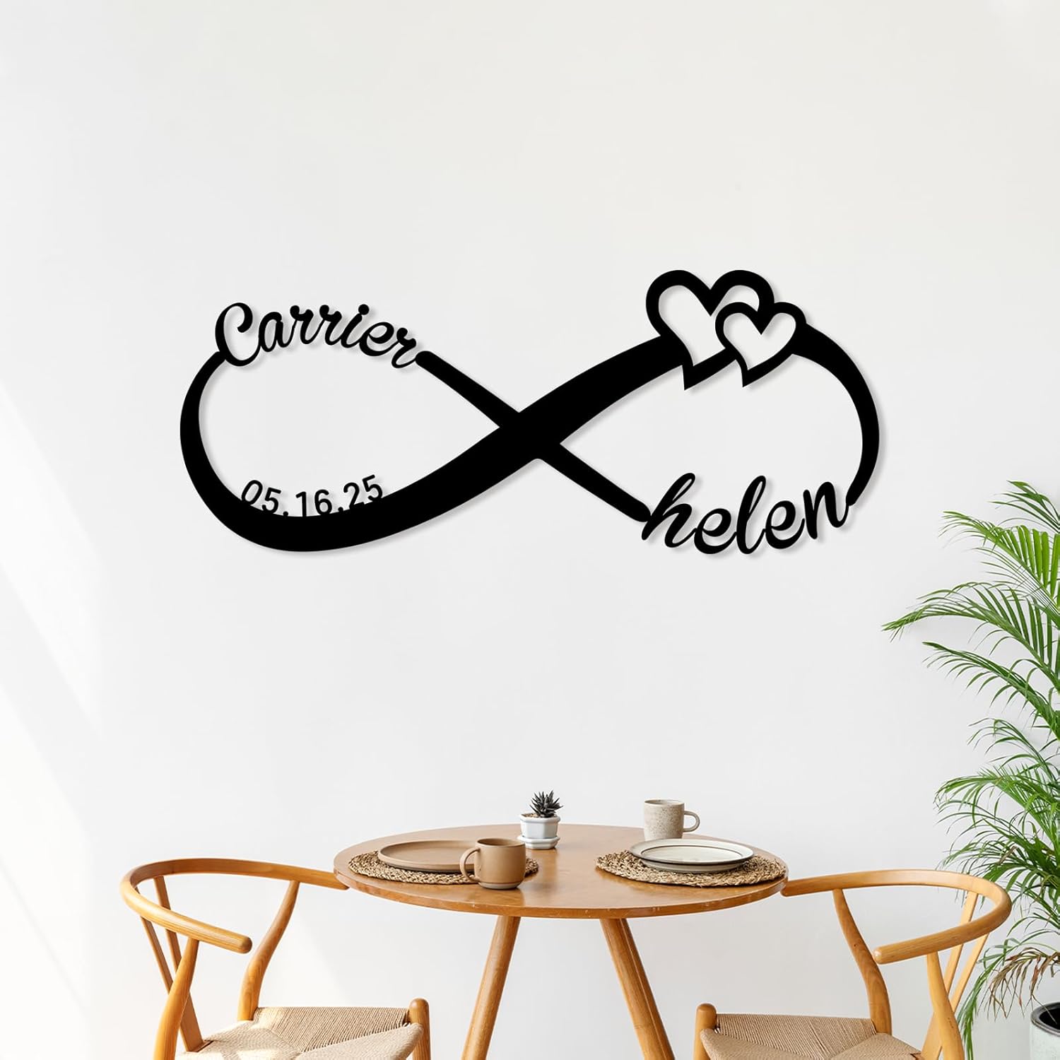 Personalized Infinity Sign, Custom Metal Name Sign, Wedding & Engagement Gift, Family Wall Art, Housewarming Gift-MetalsignX