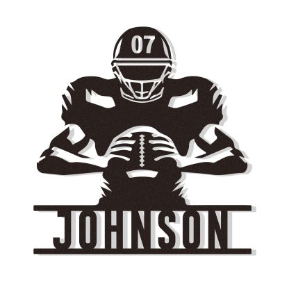 Personalized Football Metal Sign, Metal Signs Customized, Custom Ball Football Metal Wall Art, Custom Signs Outdoor Metal, Custom Name Sign Football Room Decor for Boys