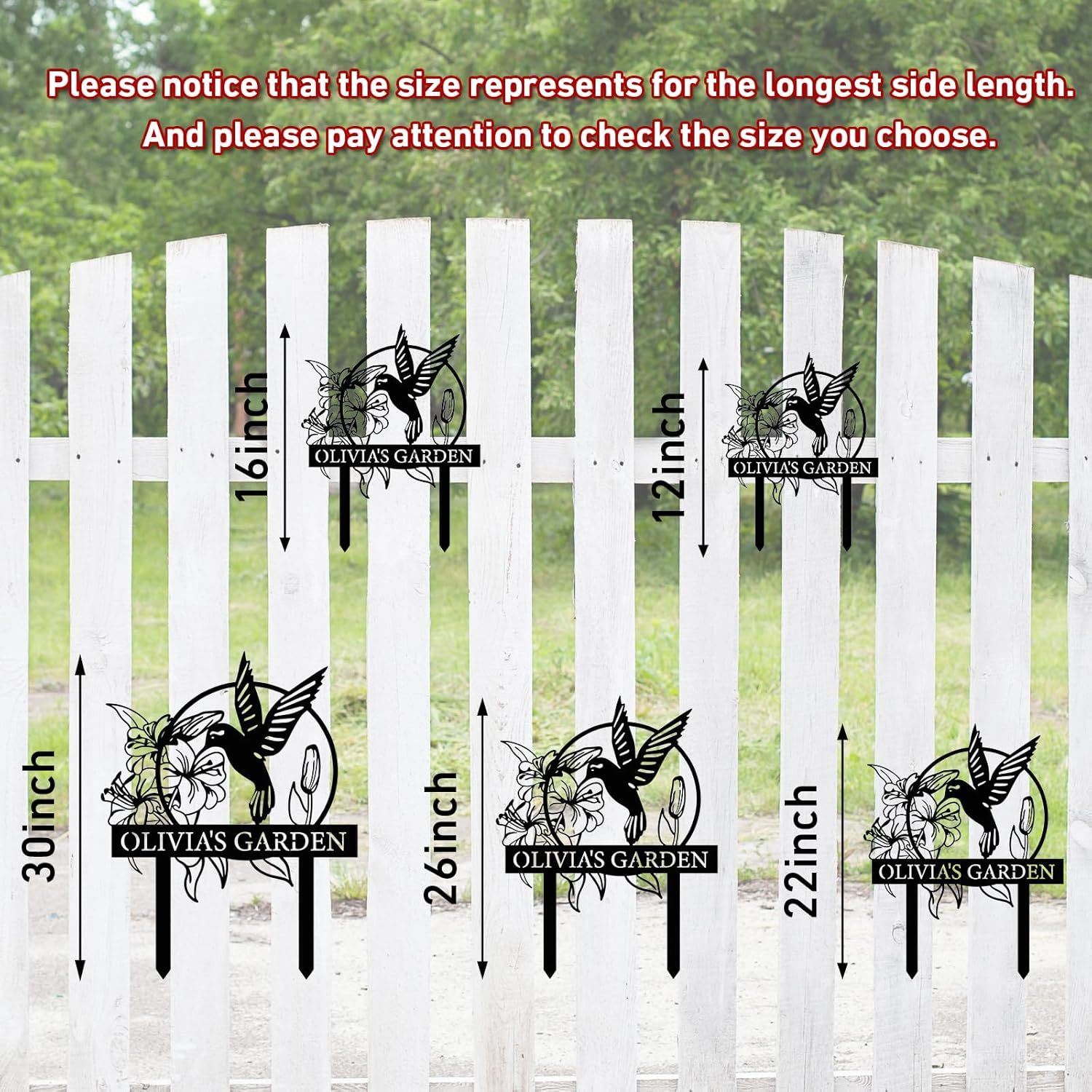 Personalized Garden Stake Metal Sign, Customized Bird Garden Name Sign Yard Sign-MetalsignX